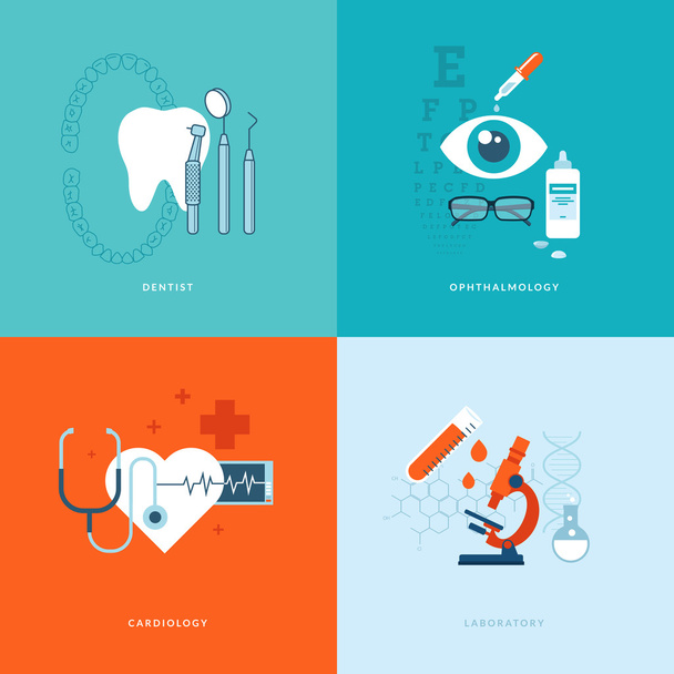 Design piatto icone concetto medico
 - Vettoriali, immagini