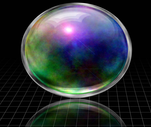 Sphere in emply space. 3D rendering - Fotó, kép