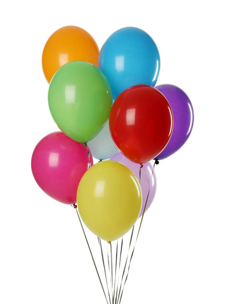 Bunch of colorful balloons on white background - Fotografie, Obrázek