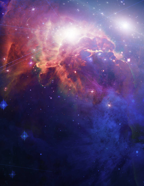 Galactic Space Vivid Colors. 3D rendering - Foto, Bild