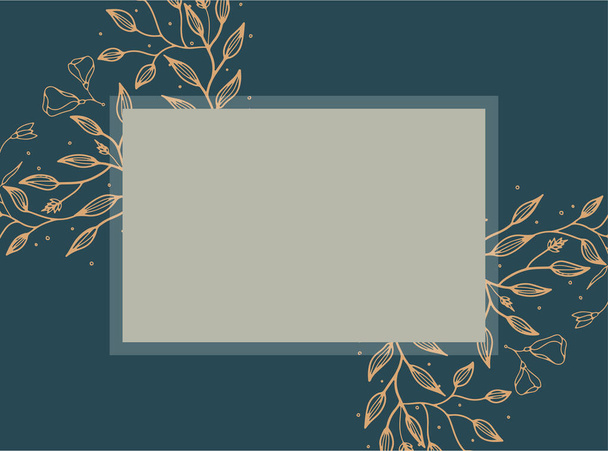 Vector design templates in simple modern style with copy space for text, flowers and leaves - wedding invest backgrounds and frames, κοινωνικά δίκτυα - Διάνυσμα, εικόνα