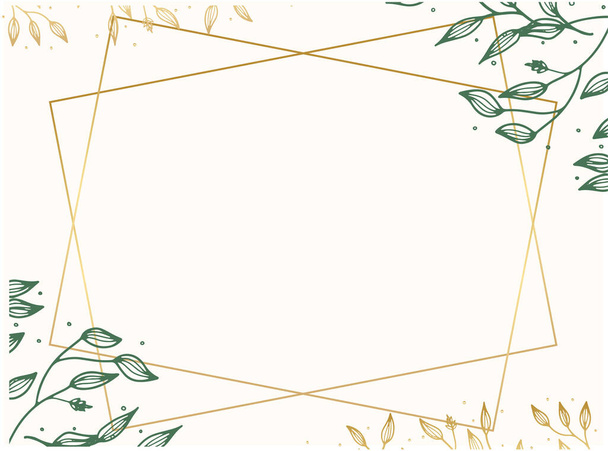 Vector design templates in simple modern style with copy space for text, flowers and leaves - wedding invitation backgrounds and frames, social media stories wallpapers - Vector, imagen