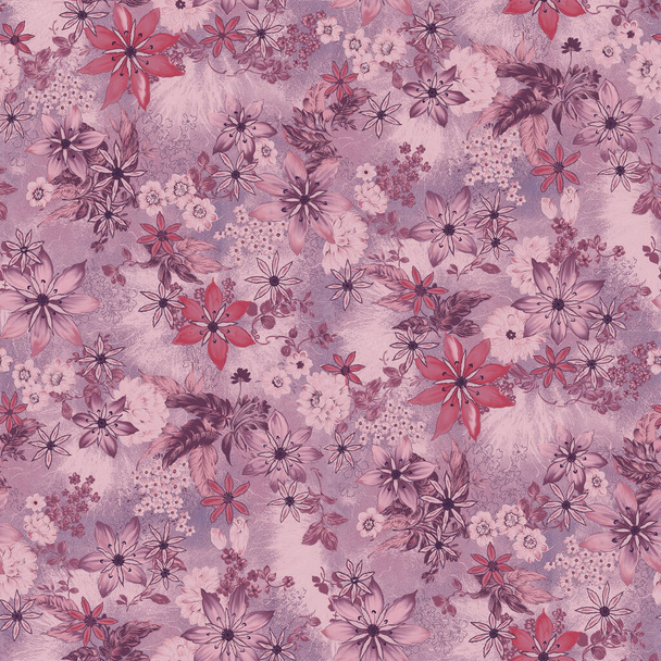 A 2d seamless texture with colorful flowers on it - Fotografie, Obrázek