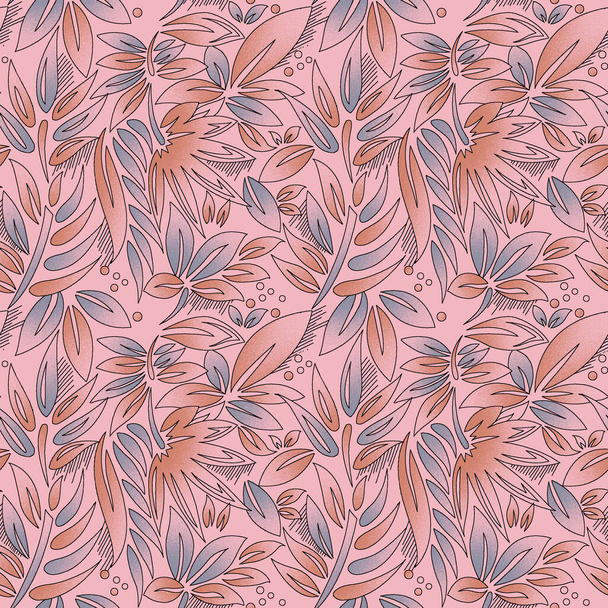 A 2d texture with colorful flowers - Φωτογραφία, εικόνα