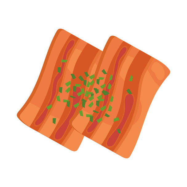 bacon meat slices - Vector, Image