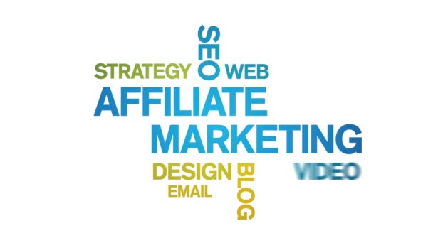 Affiliate Marketing Animated Tag Word Cloud,Text Design Animation seamless loop - Footage, Video