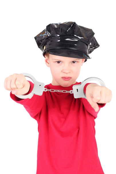 Boy playing policeman - Fotó, kép