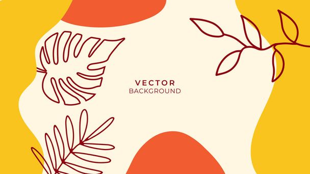 Organic background with floral and geometric elements. For social media posts, mobile apps, banners design and web or internet ads. Fashion bohemian backgrounds. Boho style background - Vector, Image