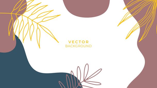 Organic background with earth tone floral and geometric elements. For social media posts, mobile apps, banners design and web or internet ads. Fashion boho background - Vector, Image