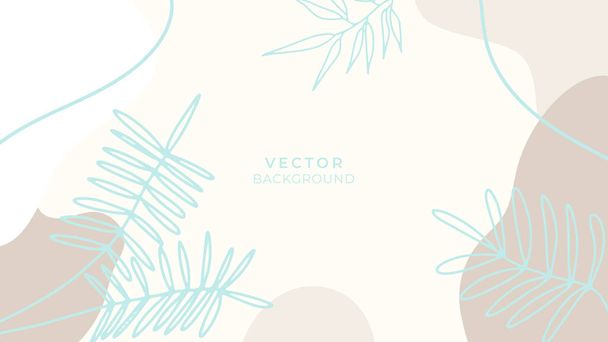 Organic background with floral and geometric elements. For social media posts, mobile apps, banners design and web or internet ads. Fashion bohemian backgrounds. Boho style background - Vector, Image