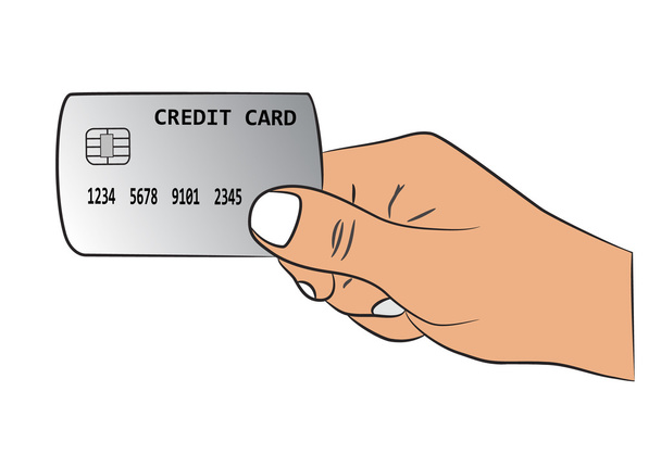 Mano con la ilustración del vector de la tarjeta de crédito
 - Vector, Imagen