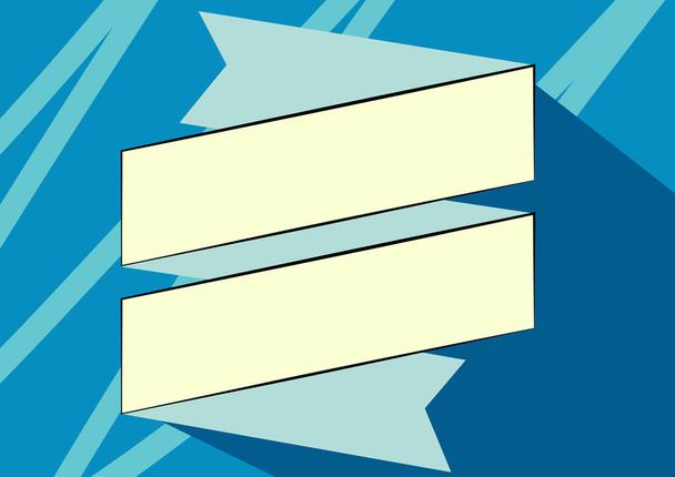 Folded Paper Sash Drawing In Zigzag Pattern. Folding Cardboard Bookmark Design Showing Irregular Patterns. - Вектор,изображение