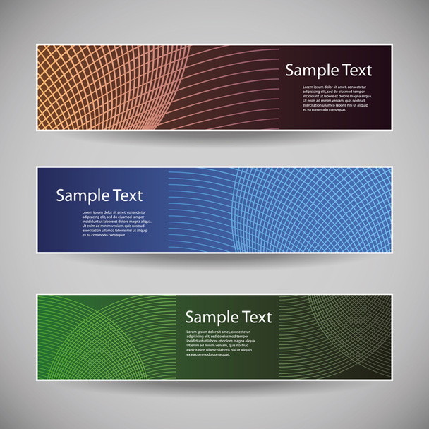 Banner or Header Designs with Abstract Striped Pattern - Vetor, Imagem