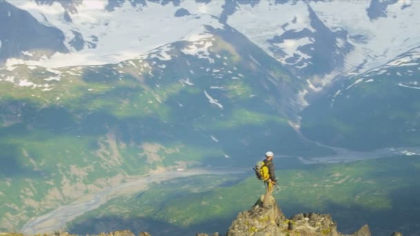 Mountain climber in summer - Footage, Video