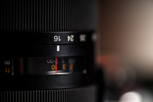 Macro view of photo lens - 写真・画像