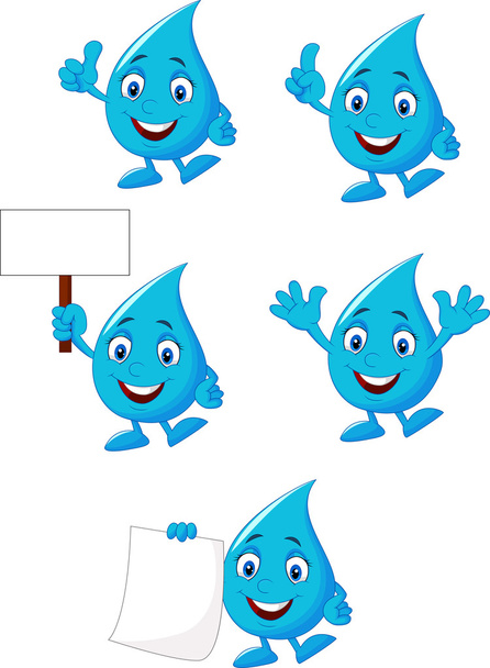 Conjunto de coleta de água azul dos desenhos animados
 - Vetor, Imagem