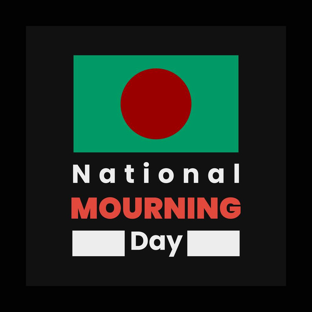 Nationale rouwdag typografie met Bangladesh vlag. 15 augustus Nationale Dag van het Verdriet.  - Vector, afbeelding