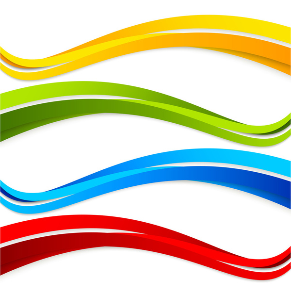 Set of wavy colorful banners - Vector, Image