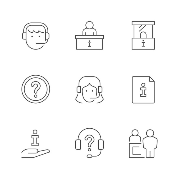 Set line icons of info and help center - Vector, Image
