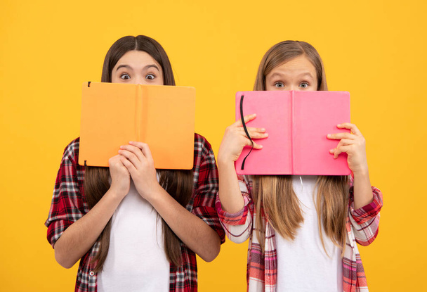high school. friends girls with notebook. back to school. teens ready to study. - Foto, Imagen