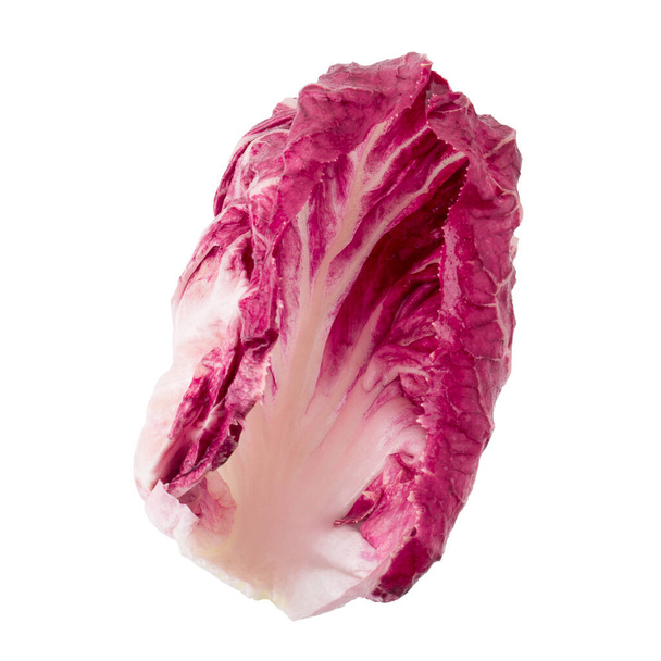 Radicchio, red salad isolated on white background. - Фото, изображение