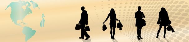 People with luggage - Vector, Image