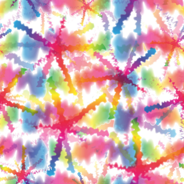 Hippie Tie Dye Rainbow ΛΟΑΤ κύμα χωρίς ραφή μοτίβο σε αφηρημένο στυλ φόντου. Πολύχρωμο Shibori Psychedelic Υφή με Κύματα και Περιστροφή - Φωτογραφία, εικόνα