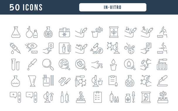 In-Vitro. Збірка ідеально тонких ікон для веб-дизайну, додатків і найсучасніших проектів. Набір знаків для медицини категорії. - Вектор, зображення