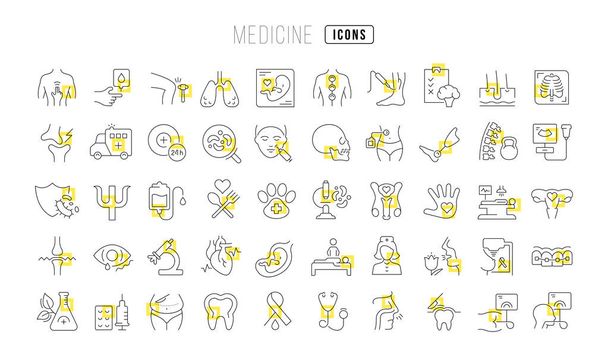 Medizin. Sammlung perfekt dünner Icons für Webdesign, App und die modernsten Projekte. das Schilderset für die Kategorie Medizin. - Vektor, Bild