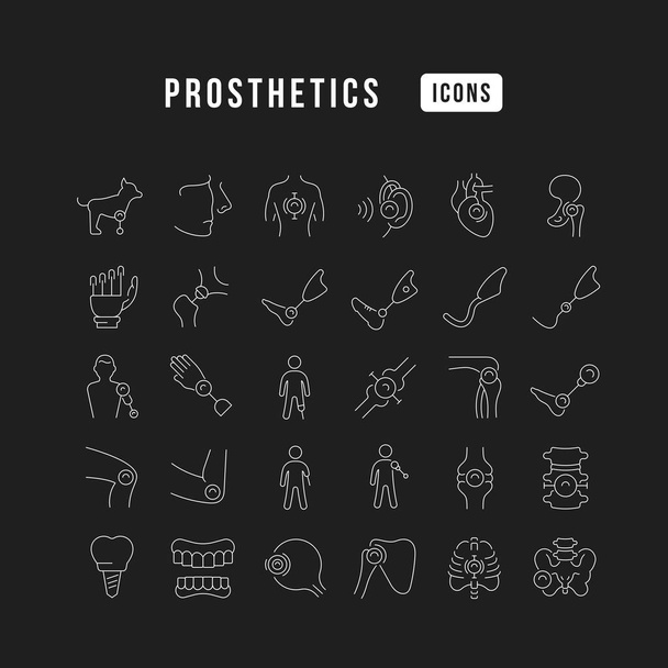 Prosthetics. Collection of perfectly thin icons for web design, app, and the most modern projects. The kit of signs for category Medicine. - Vettoriali, immagini