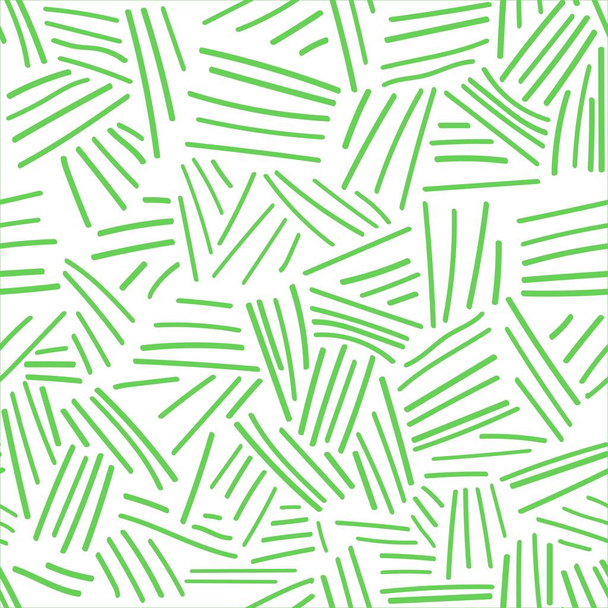 background pattern of green stripes hand-drawn in a chaotic manner - Vector, Imagen