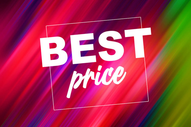 Best price message on abstract colorful background  - Foto, afbeelding