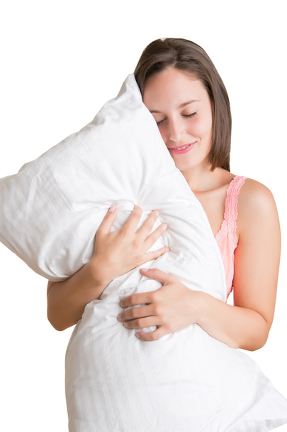 Woman Holding Pillow - Photo, image