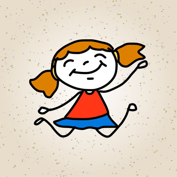 Desenhos animados crianças felizes jogando
 - Vetor, Imagem