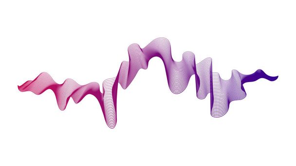Abstrakter Hintergrund mit violetten Wellenverläufen auf weißem Hintergrund. Moderne Technik, Wellendesign. Vektor illustratio - Vektor, Bild