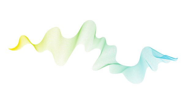 Abstrakti tausta vihreä aalto kaltevuus linjat valkoisella pohjalla. Moderni teknologia tausta, aaltosuunnittelu. Vektoriesimerkki - Vektori, kuva