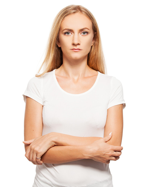 Woman at white background - Zdjęcie, obraz