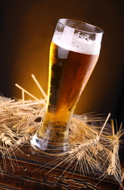 Un vaso de cerveza en un cofre
 - Foto, imagen