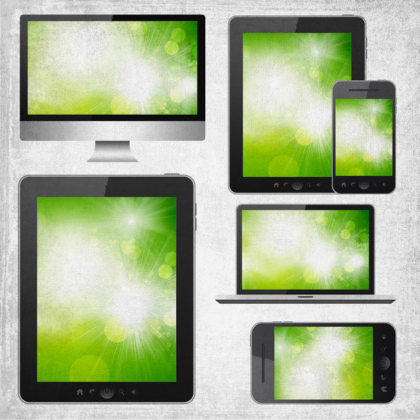 Tablette PC, téléphone portable, ordinateur portable et hd tv
 - Photo, image
