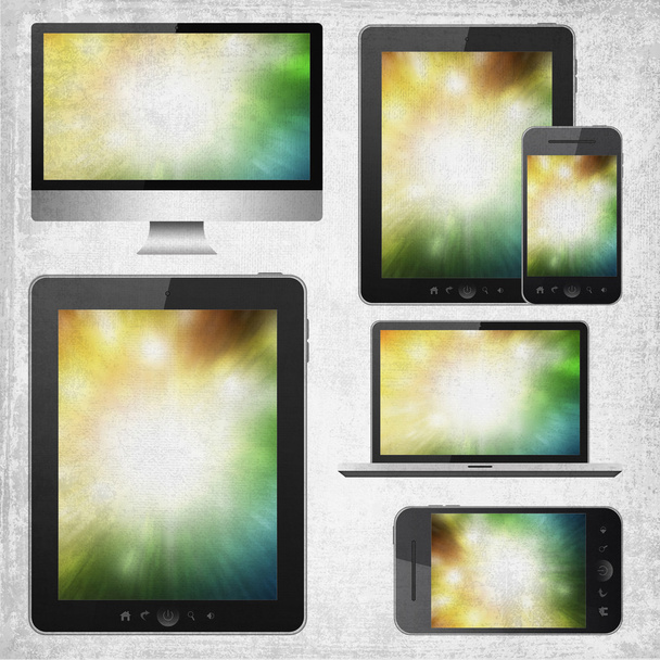 Tablet pc, telefone celular, notebook e tv hd
 - Foto, Imagem
