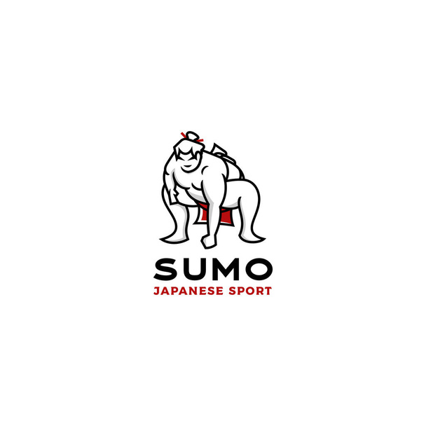Боротьба сумо Лого. Товстий, товстий чоловік. Японські традиційні спортивні логотипи натхнення - Вектор, зображення