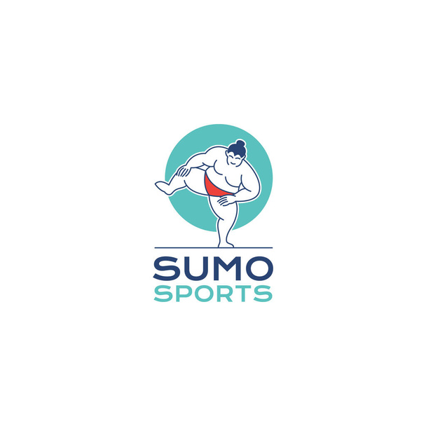 Sumo wrestler Logo. Fat, overweight man. Japanese Traditional sport logo design inspiration - Vector, Image