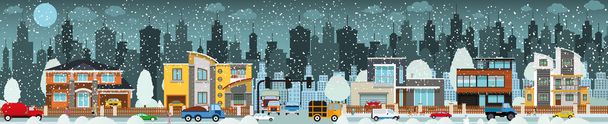 stadsleven (winter) - Vector, afbeelding