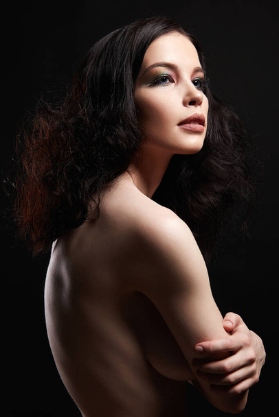 Beautiful Nude girl portrait. Naked beauty sensual young woman - Фото, изображение