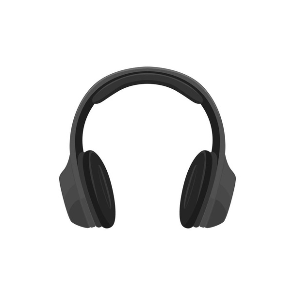 Modern style headphone black color - Vector, Image
