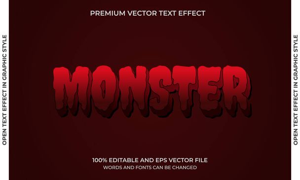 Edytowalny efekt tekstowy - Potwór - Wektor, obraz