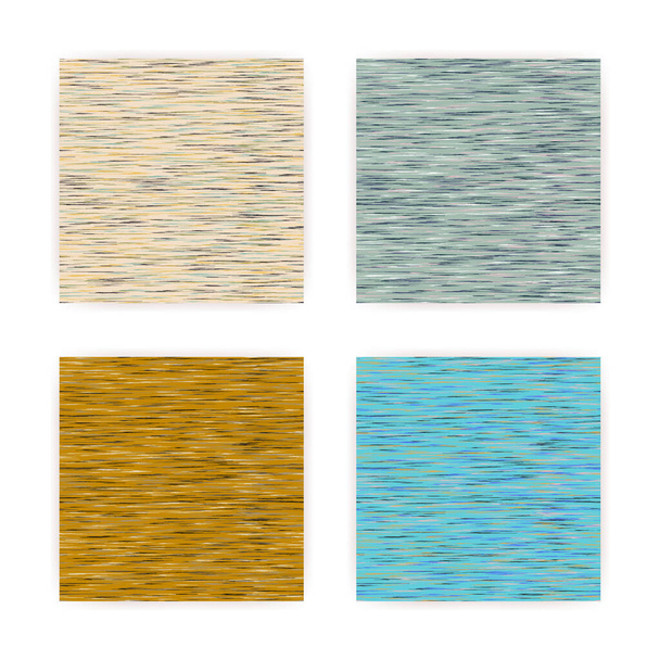 Heather Marl Triblend textile vector seamless patterns set. Cotton fabric repeat texture. Jersey swatch. Melange woven knitwear. - Вектор,изображение