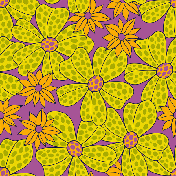 Seamles pattern big flowe.Fashion print of textile.Vintage floral design - Vector, afbeelding