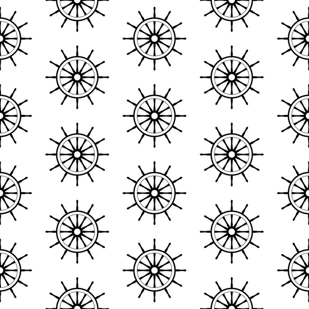 seamless pattern with steering wheels - Vector, Image