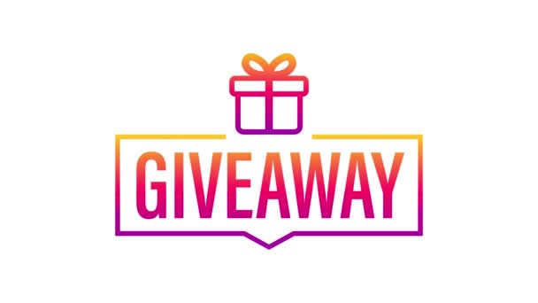 Giveaway banner for social media contests and special offer. Motion graphics. - Footage, Video